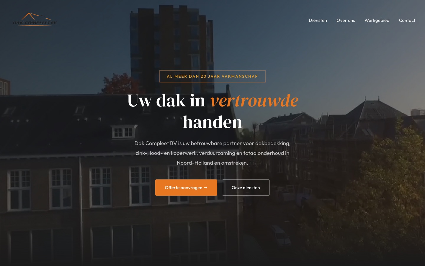 Website van Dak Compleet BV